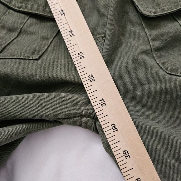 Brandy Melville Kim Cargo Pants 27 Green Adjustable Waist Drawstring Y2K Relaxed - Picture 11 of 11